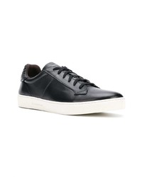 schwarze Leder niedrige Sneakers von Ermenegildo Zegna Couture