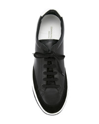 schwarze Leder niedrige Sneakers von Common Projects