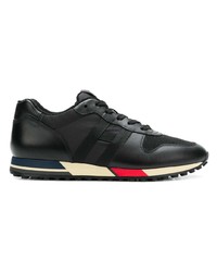 schwarze Leder niedrige Sneakers von Hogan