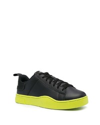 schwarze Leder niedrige Sneakers von Diesel