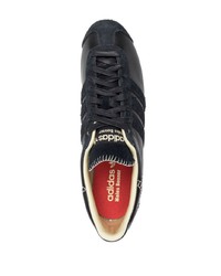 schwarze Leder niedrige Sneakers von Wales Bonner