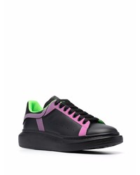 schwarze Leder niedrige Sneakers von Alexander McQueen