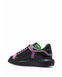 schwarze Leder niedrige Sneakers von Alexander McQueen