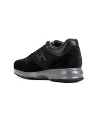 schwarze Leder niedrige Sneakers von Hogan