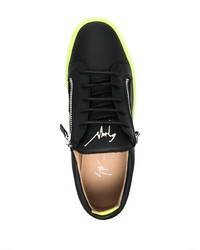 schwarze Leder niedrige Sneakers von Giuseppe Zanotti