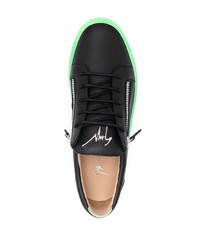 schwarze Leder niedrige Sneakers von Giuseppe Zanotti