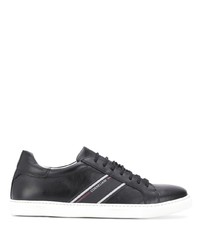 schwarze Leder niedrige Sneakers von Corneliani