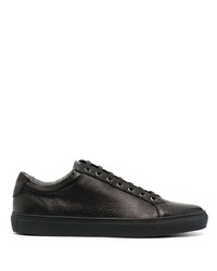 schwarze Leder niedrige Sneakers von Corneliani