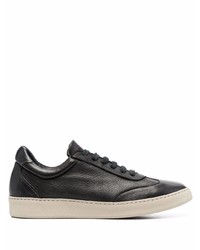 schwarze Leder niedrige Sneakers von Corneliani