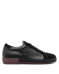 schwarze Leder niedrige Sneakers von Corneliani