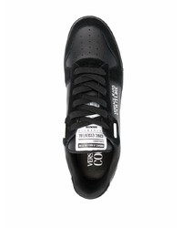 schwarze Leder niedrige Sneakers von VERSACE JEANS COUTURE