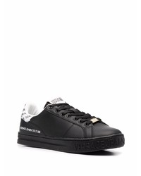 schwarze Leder niedrige Sneakers von VERSACE JEANS COUTURE