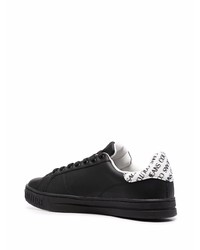 schwarze Leder niedrige Sneakers von VERSACE JEANS COUTURE