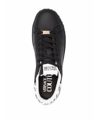 schwarze Leder niedrige Sneakers von VERSACE JEANS COUTURE