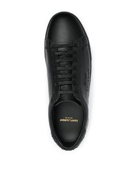 schwarze Leder niedrige Sneakers von Saint Laurent