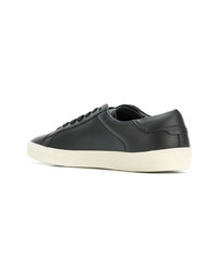 schwarze Leder niedrige Sneakers von Saint Laurent