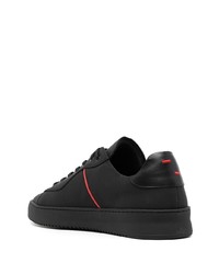 schwarze Leder niedrige Sneakers von Filling Pieces