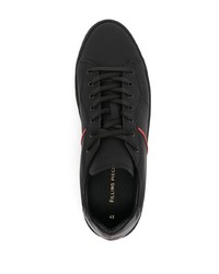 schwarze Leder niedrige Sneakers von Filling Pieces