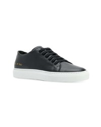 schwarze Leder niedrige Sneakers von Common Projects