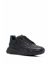 schwarze Leder niedrige Sneakers von Alexander McQueen