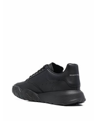 schwarze Leder niedrige Sneakers von Alexander McQueen