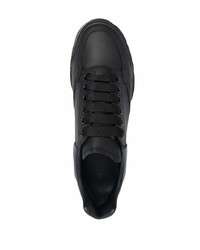 schwarze Leder niedrige Sneakers von Alexander McQueen