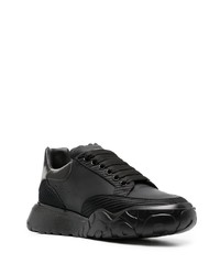 schwarze Leder niedrige Sneakers von Alexander McQueen