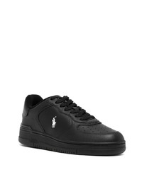 schwarze Leder niedrige Sneakers von Polo Ralph Lauren