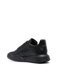 schwarze Leder niedrige Sneakers von Alexander McQueen