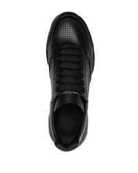 schwarze Leder niedrige Sneakers von Alexander McQueen