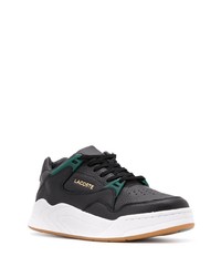 schwarze Leder niedrige Sneakers von Lacoste