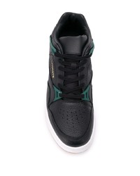 schwarze Leder niedrige Sneakers von Lacoste