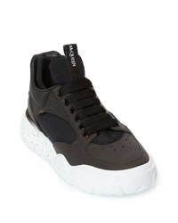 schwarze Leder niedrige Sneakers von Alexander McQueen