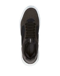 schwarze Leder niedrige Sneakers von Alexander McQueen