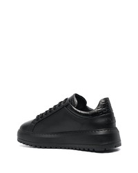 schwarze Leder niedrige Sneakers von Billionaire