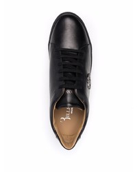 schwarze Leder niedrige Sneakers von Billionaire