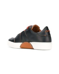 schwarze Leder niedrige Sneakers von Ermenegildo Zegna