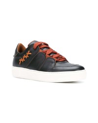 schwarze Leder niedrige Sneakers von Ermenegildo Zegna