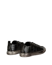 schwarze Leder niedrige Sneakers von Giuseppe Zanotti