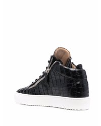 schwarze Leder niedrige Sneakers von Giuseppe Zanotti