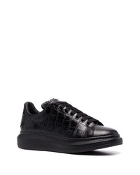 schwarze Leder niedrige Sneakers von Alexander McQueen