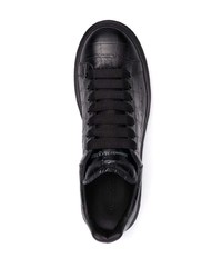 schwarze Leder niedrige Sneakers von Alexander McQueen