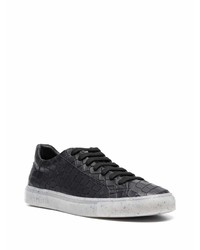 schwarze Leder niedrige Sneakers von Hide&Jack