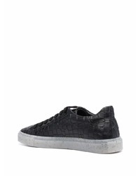 schwarze Leder niedrige Sneakers von Hide&Jack