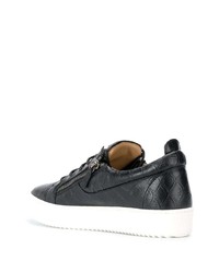 schwarze Leder niedrige Sneakers von Giuseppe Zanotti