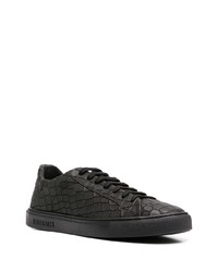 schwarze Leder niedrige Sneakers von Hide&Jack