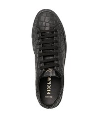 schwarze Leder niedrige Sneakers von Hide&Jack