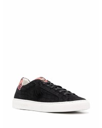 schwarze Leder niedrige Sneakers von Hide&Jack