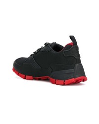 schwarze Leder niedrige Sneakers von Prada