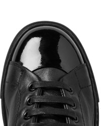 schwarze Leder niedrige Sneakers von Mr. Hare